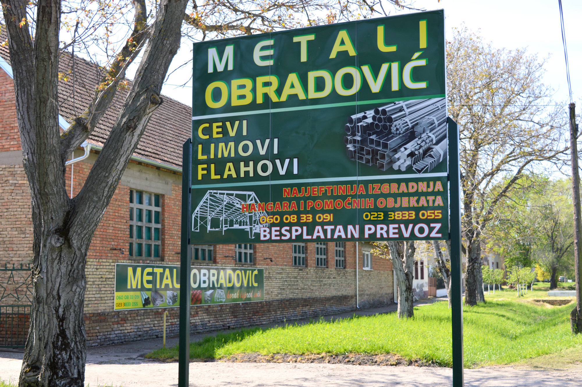 “Metali Obradović“ Čestereg – Prodaja svih vrsta cevi, limova, izgradnja montažnih hala, metalnih konstrukcija…