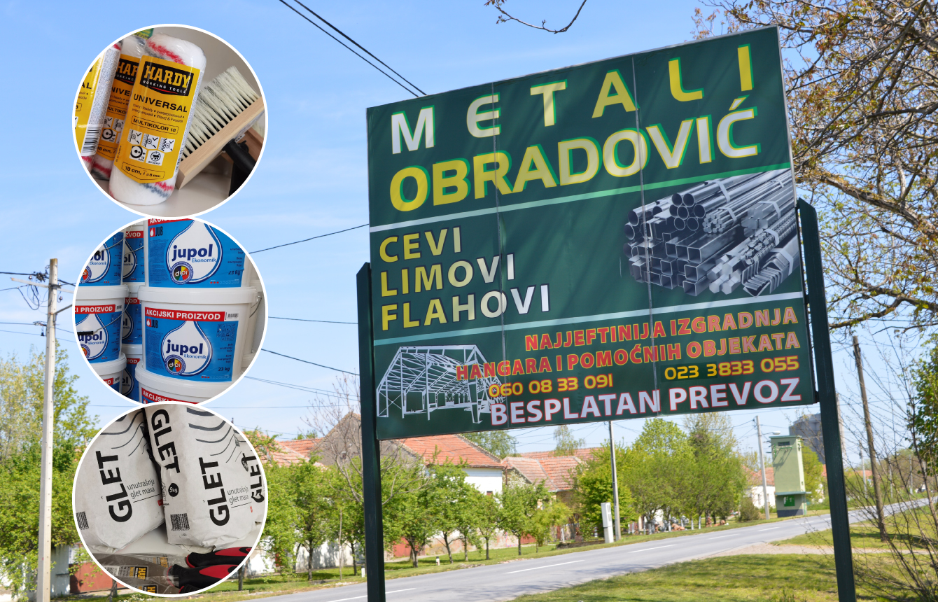 “Metali Obradović“ Čestereg – Bogat asortiman boja, farbi, lakova, razređivača, glet i opreme za krečenje…