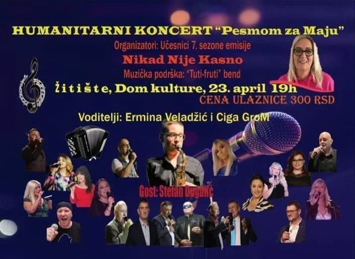Humanitarni koncert “Pesmom za Maju“ u Žitištu