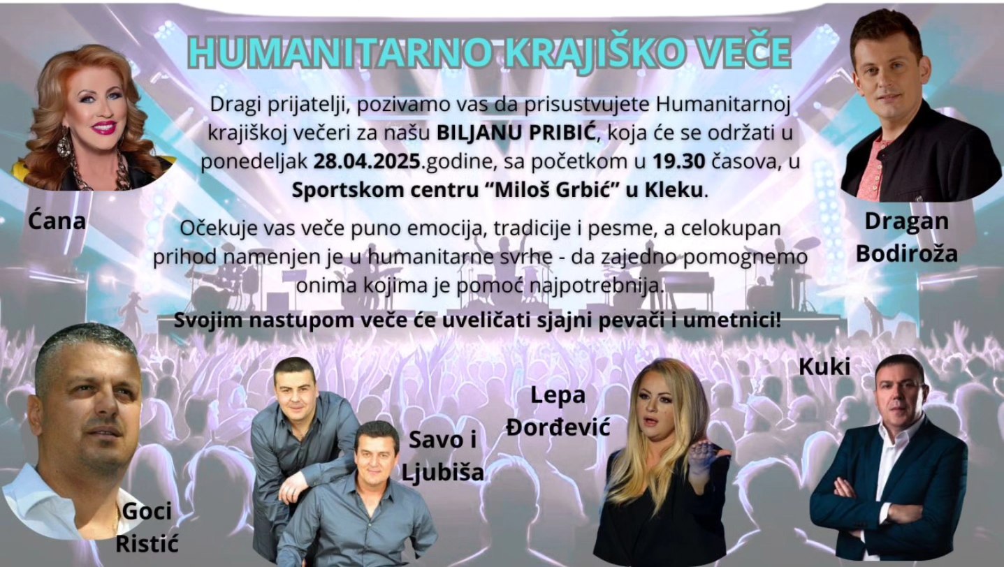 Opština Žitište organizuje besplatan prevoz na humanitarni koncert u Kleku